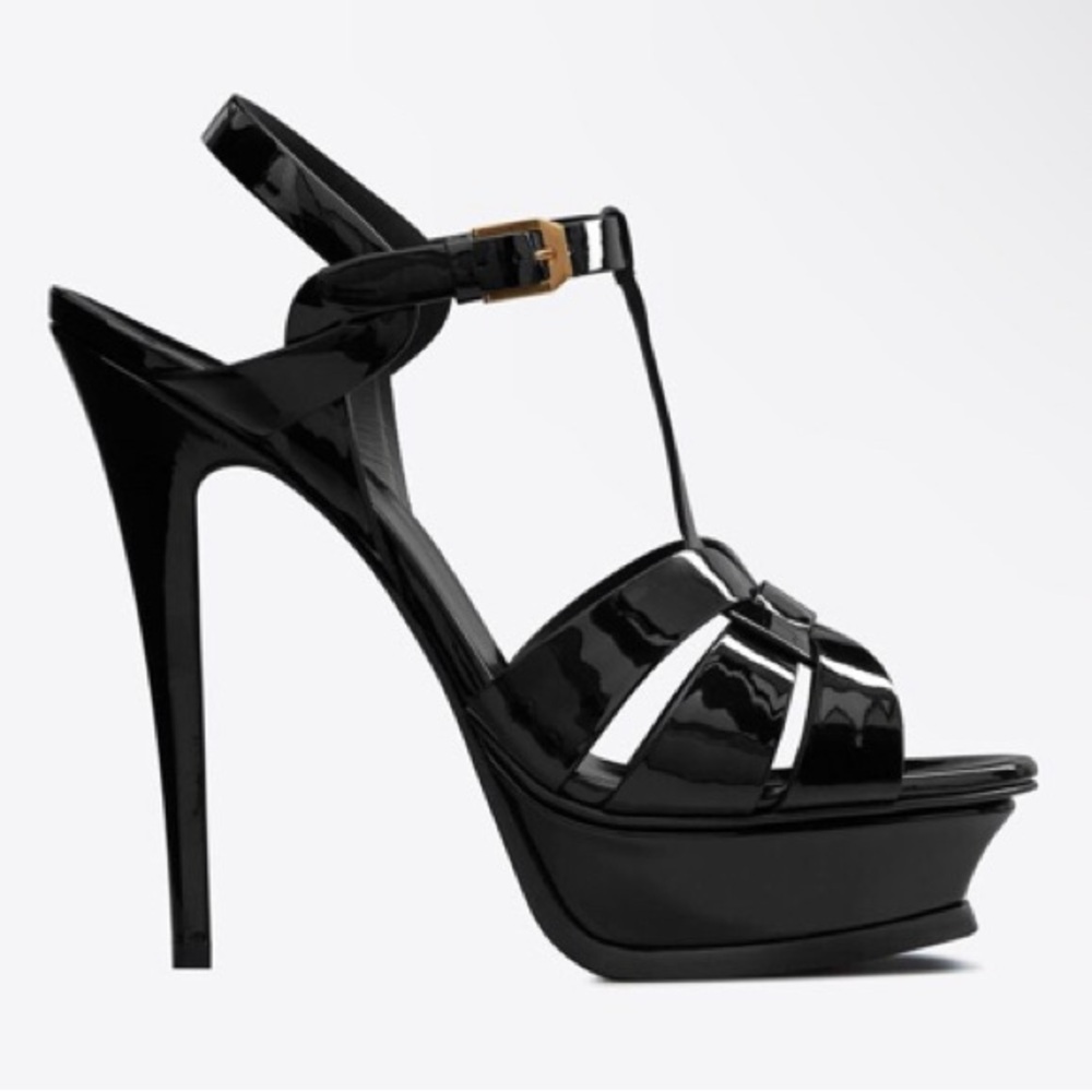 YSL YVES SAINT LAURENT TRIBUTE PLATFORM STILETTO SANDALS SIZE 38 (SIZE 8 US)